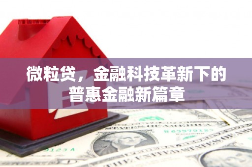 太子河微粒贷，金融科技革新下的普惠金融新篇章