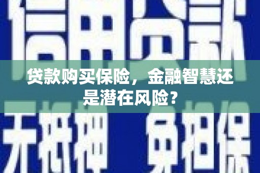 太子河贷款购买保险，金融智慧还是潜在风险？
