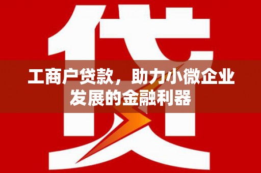 太子河工商户贷款，助力小微企业发展的金融利器