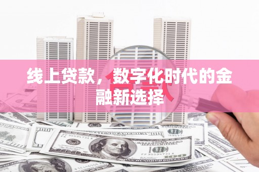 太子河线上贷款，数字化时代的金融新选择