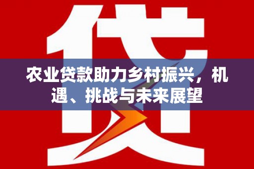 太子河农业贷款助力乡村振兴，机遇、挑战与未来展望