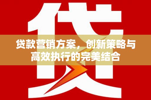 太子河贷款营销方案，创新策略与高效执行的完美结合