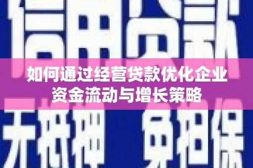 太子河如何通过经营贷款优化企业资金流动与增长策略
