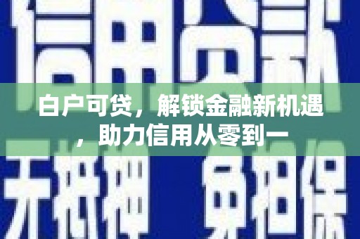 太子河白户可贷，解锁金融新机遇，助力信用从零到一