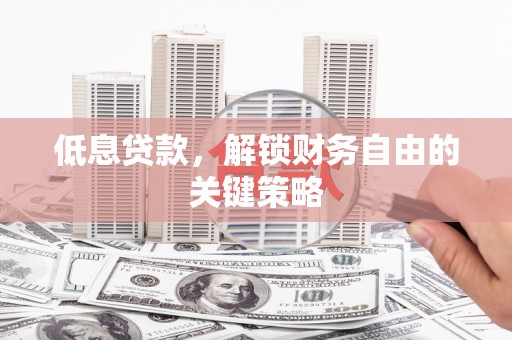 太子河低息贷款，解锁财务自由的关键策略