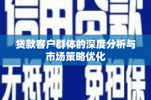 太子河贷款客户群体的深度分析与市场策略优化