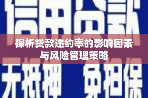 太子河探析贷款违约率的影响因素与风险管理策略
