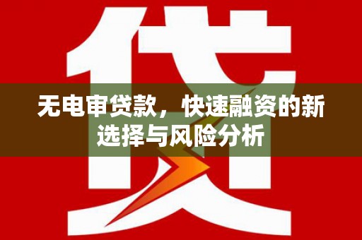 太子河无电审贷款，快速融资的新选择与风险分析