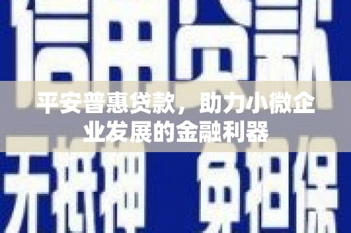 太子河平安普惠贷款，助力小微企业发展的金融利器
