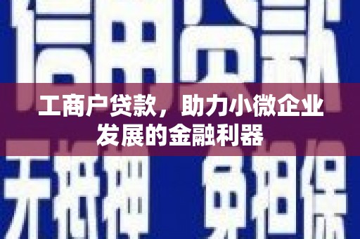 太子河工商户贷款，助力小微企业发展的金融利器