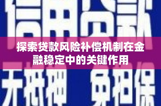 太子河探索贷款风险补偿机制在金融稳定中的关键作用