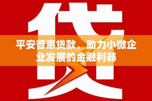 太子河平安普惠贷款，助力小微企业发展的金融利器
