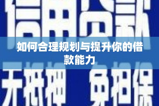 太子河如何合理规划与提升你的借款能力